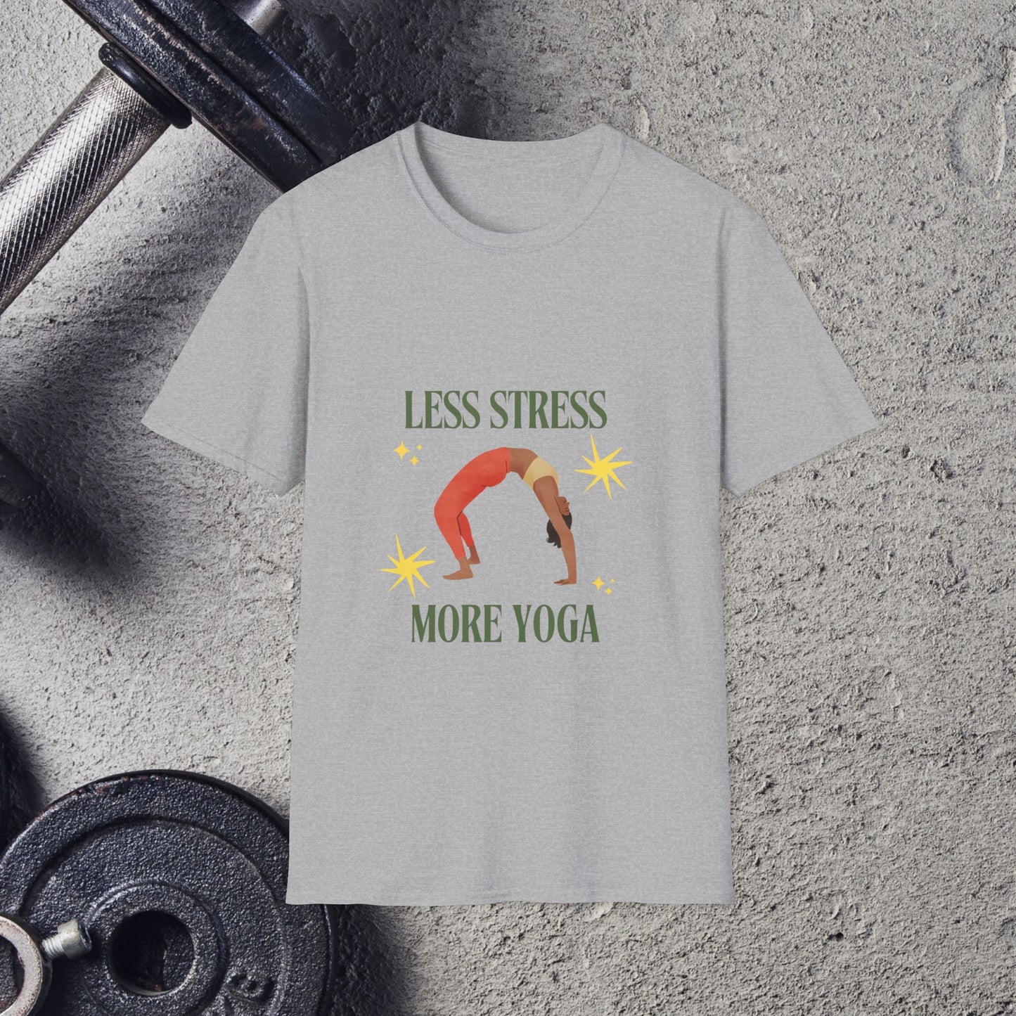 Less stress, more Yoga. T-Shirt